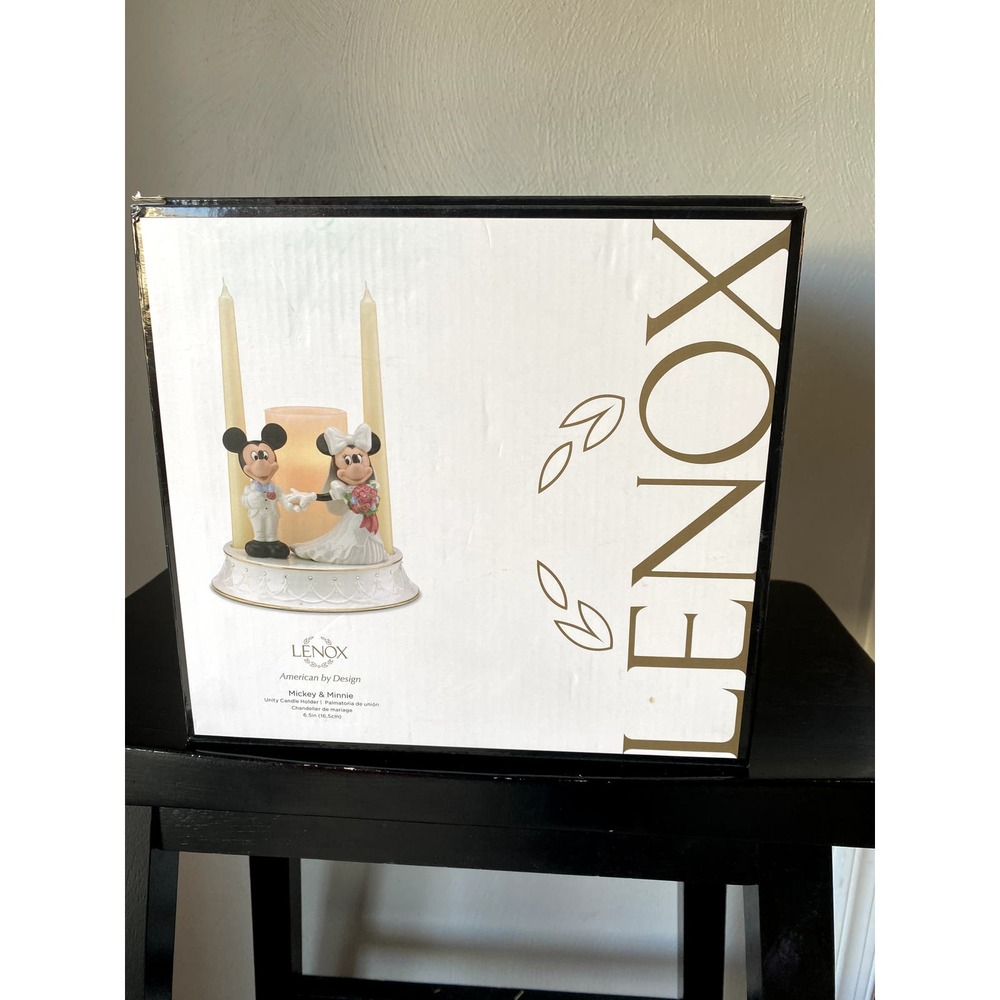 Lenox Disney Mickey Minnie Wedding Unity Candle Holder NIB